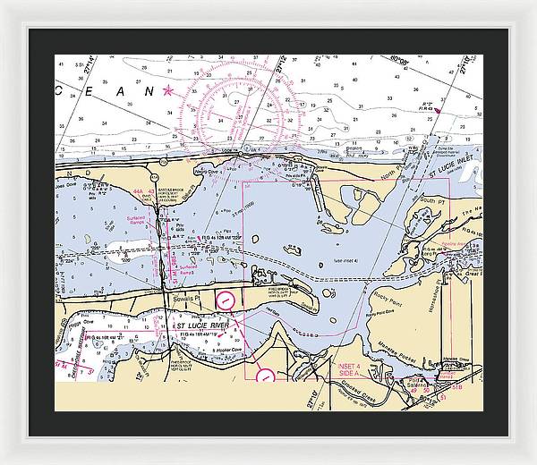 St-lucie-inlet -florida Nautical Chart _v6 - Framed Print