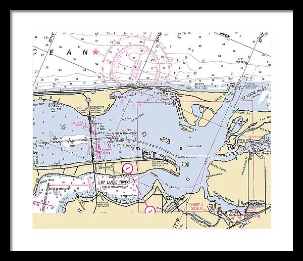 St-lucie-inlet -florida Nautical Chart _v6 - Framed Print