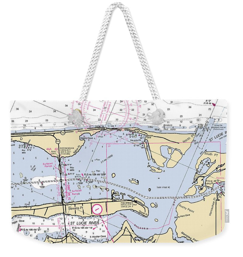 St-lucie-inlet -florida Nautical Chart _v6 - Weekender Tote Bag