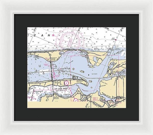 St-lucie-inlet -florida Nautical Chart _v6 - Framed Print