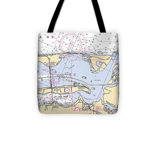 St Lucie Inlet  Florida Nautical Chart _V6 Tote Bag