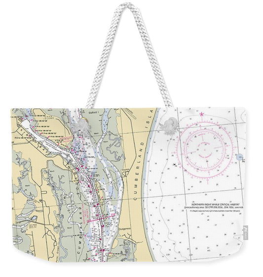 St Marys-georgia Nautical Chart - Weekender Tote Bag