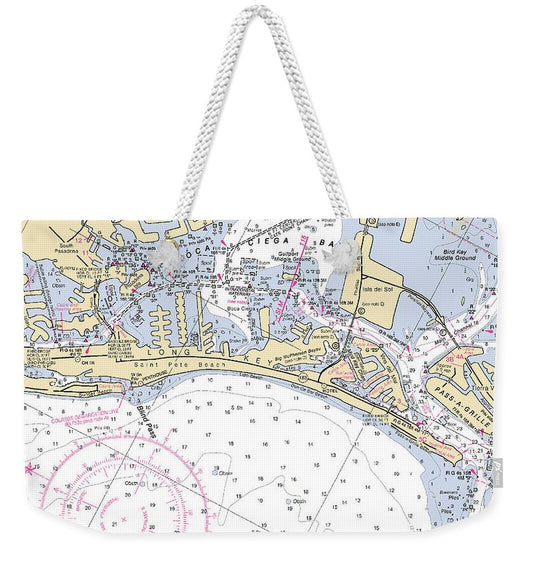 St Pete Beach-florida Nautical Chart - Weekender Tote Bag