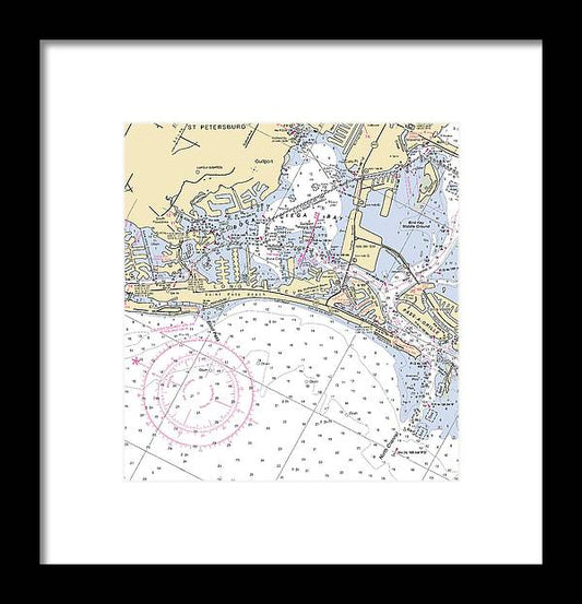 St Pete Beach-florida Nautical Chart - Framed Print