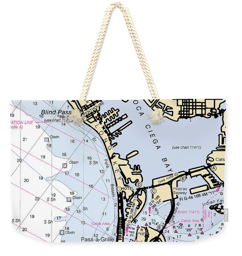 St Pete Beach -florida Nautical Chart _v2 - Weekender Tote Bag