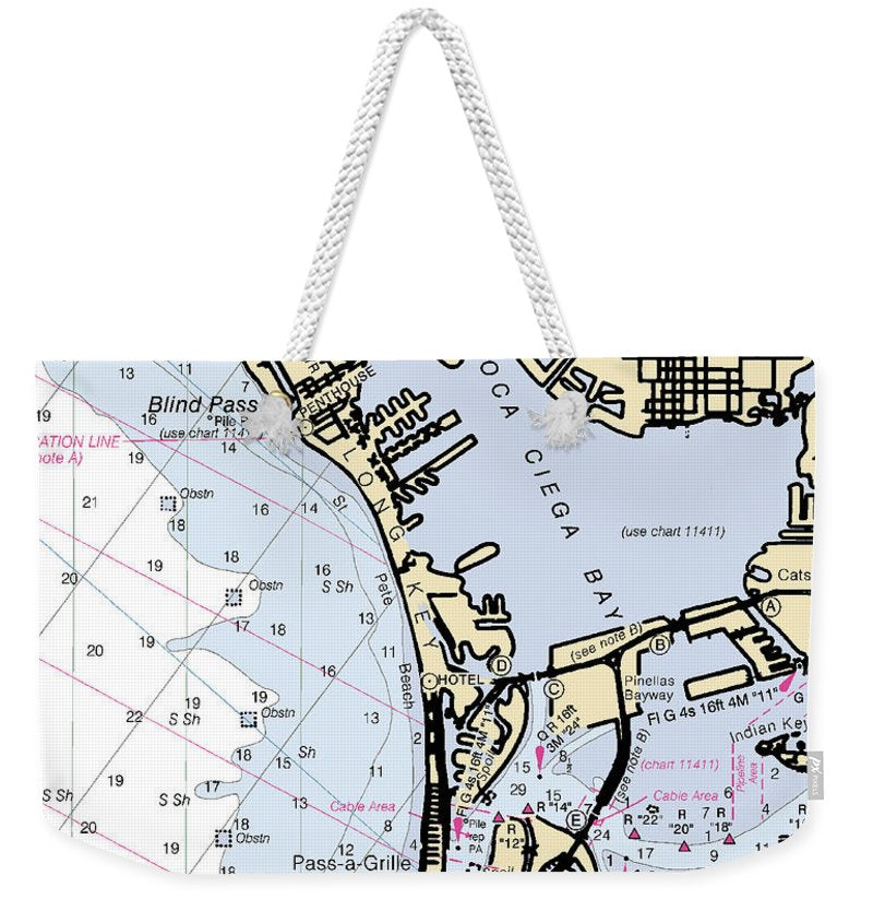 St Pete Beach -florida Nautical Chart _v2 - Weekender Tote Bag