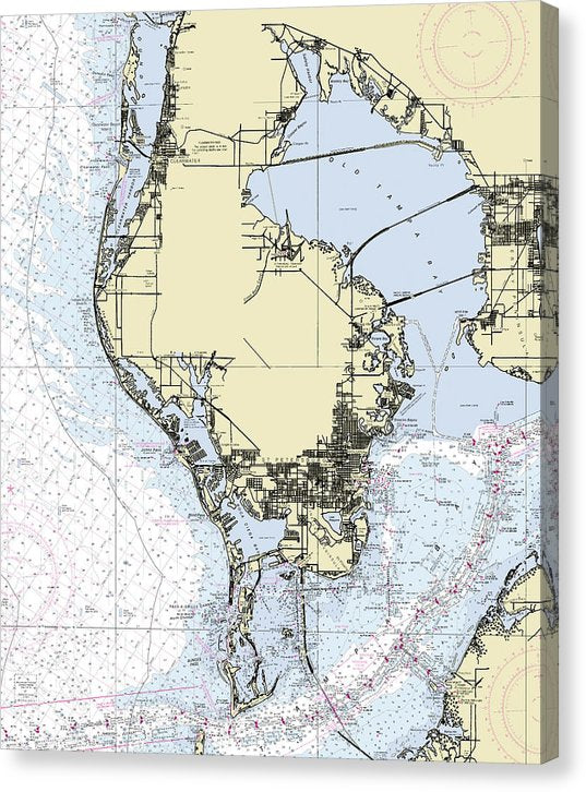 St Petersburg Florida Nautical Chart Canvas Print