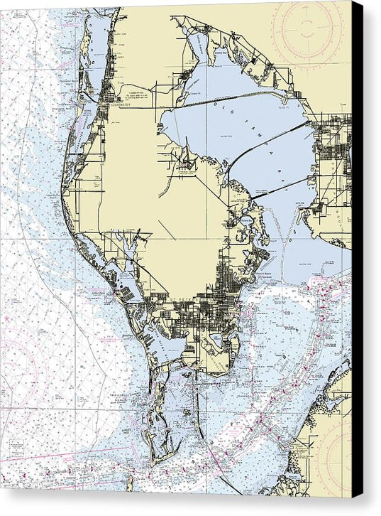 St Petersburg Florida Nautical Chart - Canvas Print