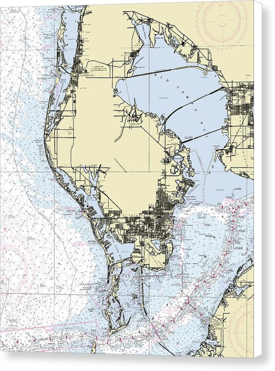 St Petersburg Florida Nautical Chart - Canvas Print