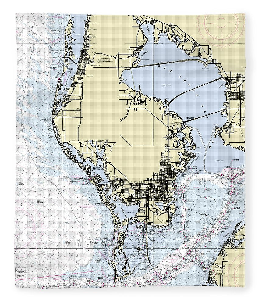 St Petersburg Florida Nautical Chart Blanket