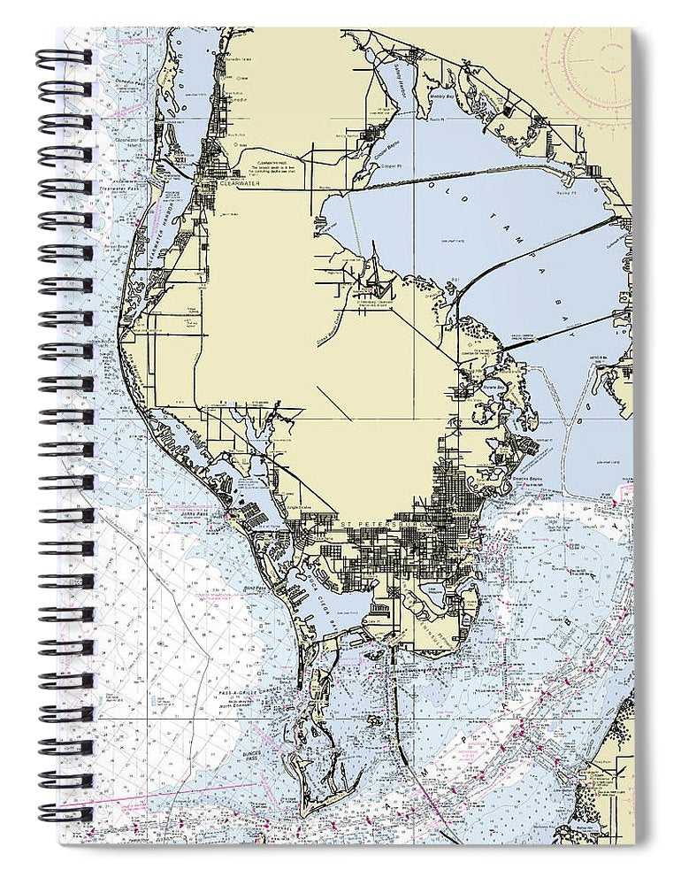 St Petersburg Florida Nautical Chart Spiral Notebook