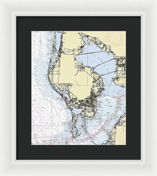 St Petersburg Florida Nautical Chart - Framed Print