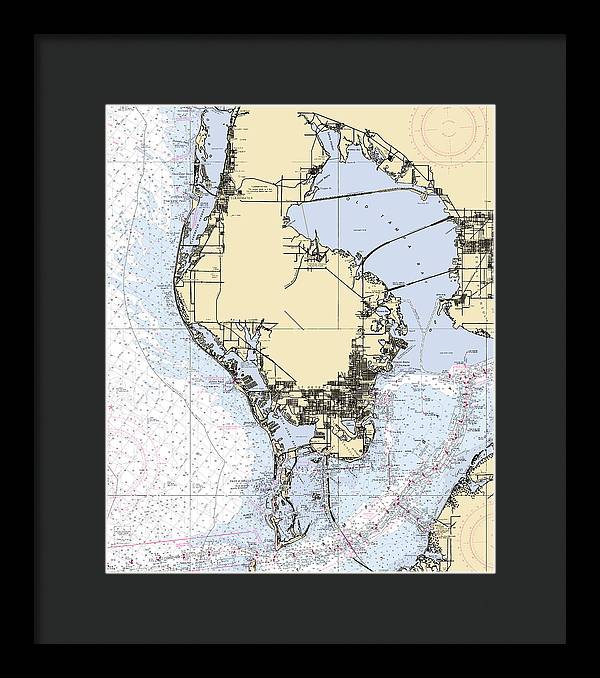 St-petersburg -florida Nautical Chart _v6 - Framed Print