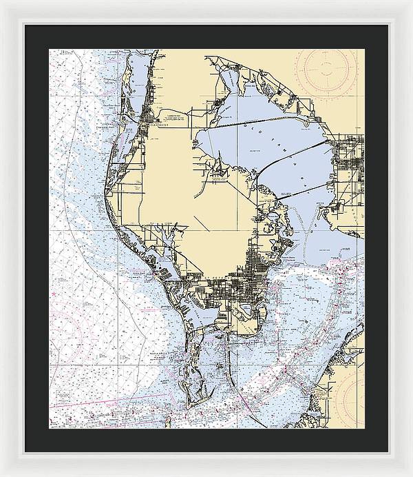 St-petersburg -florida Nautical Chart _v6 - Framed Print