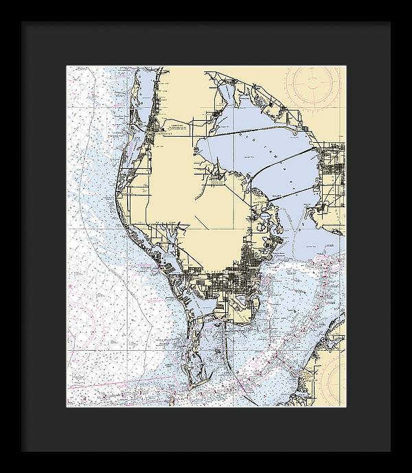 St-petersburg -florida Nautical Chart _v6 - Framed Print