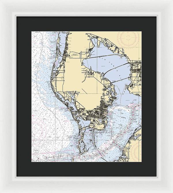 St-petersburg -florida Nautical Chart _v6 - Framed Print