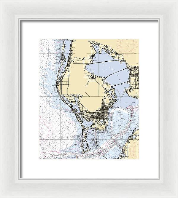 St-petersburg -florida Nautical Chart _v6 - Framed Print