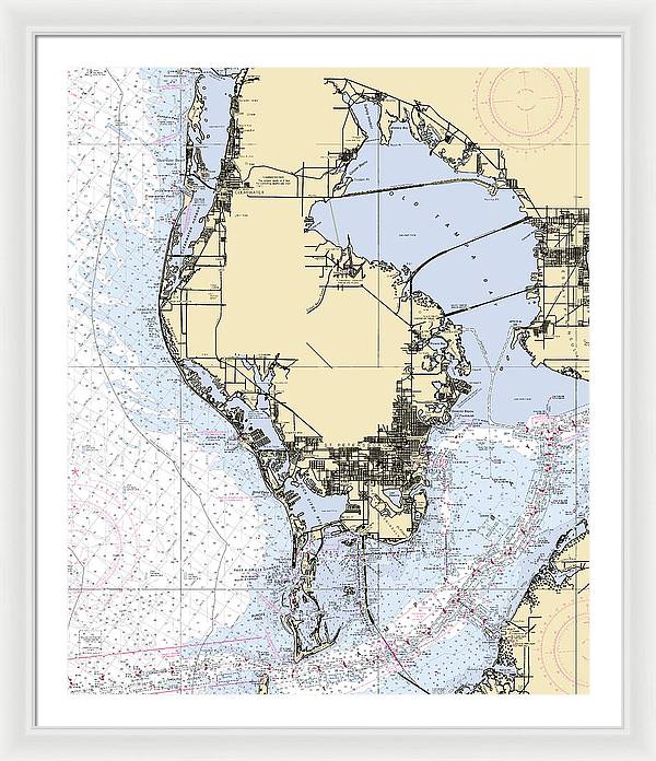 St-petersburg -florida Nautical Chart _v6 - Framed Print