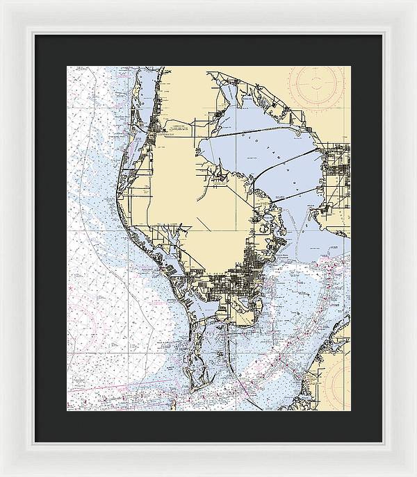 St-petersburg -florida Nautical Chart _v6 - Framed Print