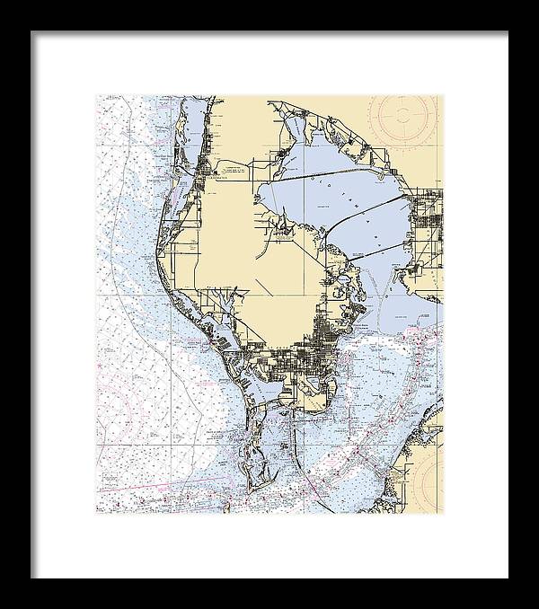 St-petersburg -florida Nautical Chart _v6 - Framed Print