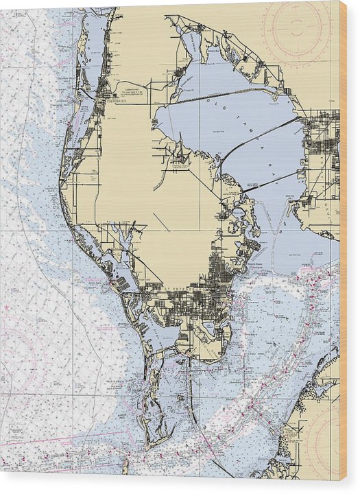 St-Petersburg -Florida Nautical Chart _V6 Wood Print