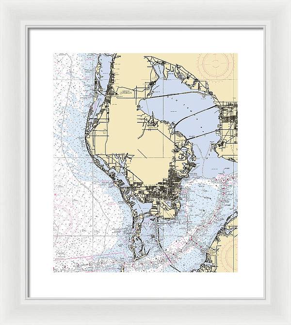 St-petersburg -florida Nautical Chart _v6 - Framed Print