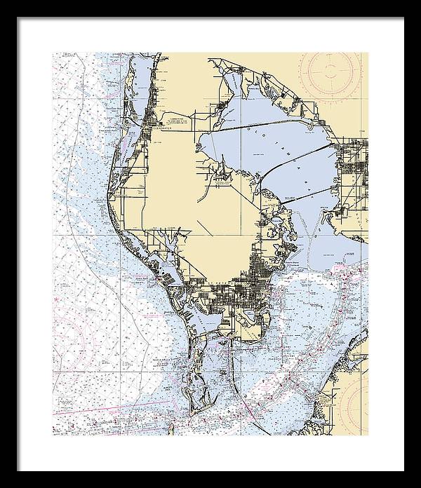 St-petersburg -florida Nautical Chart _v6 - Framed Print