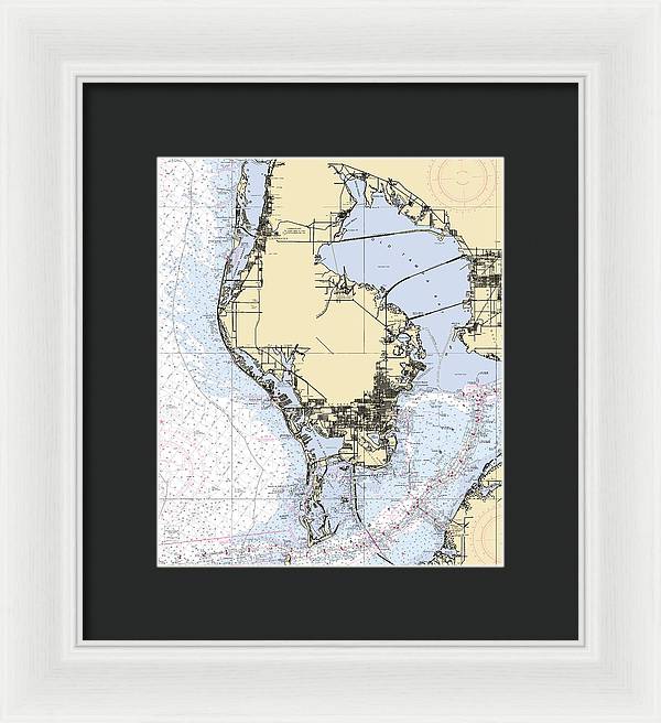 St-petersburg -florida Nautical Chart _v6 - Framed Print