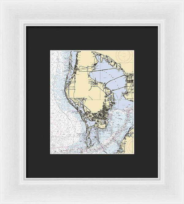 St-petersburg -florida Nautical Chart _v6 - Framed Print