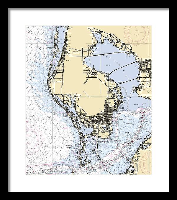 St-petersburg -florida Nautical Chart _v6 - Framed Print