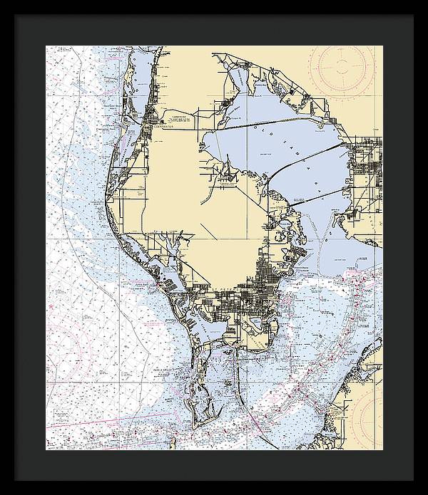 St-petersburg -florida Nautical Chart _v6 - Framed Print