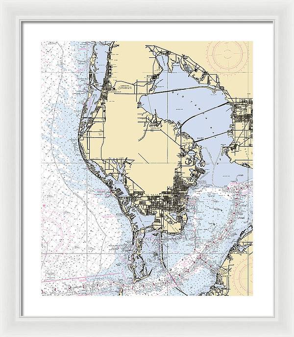 St-petersburg -florida Nautical Chart _v6 - Framed Print