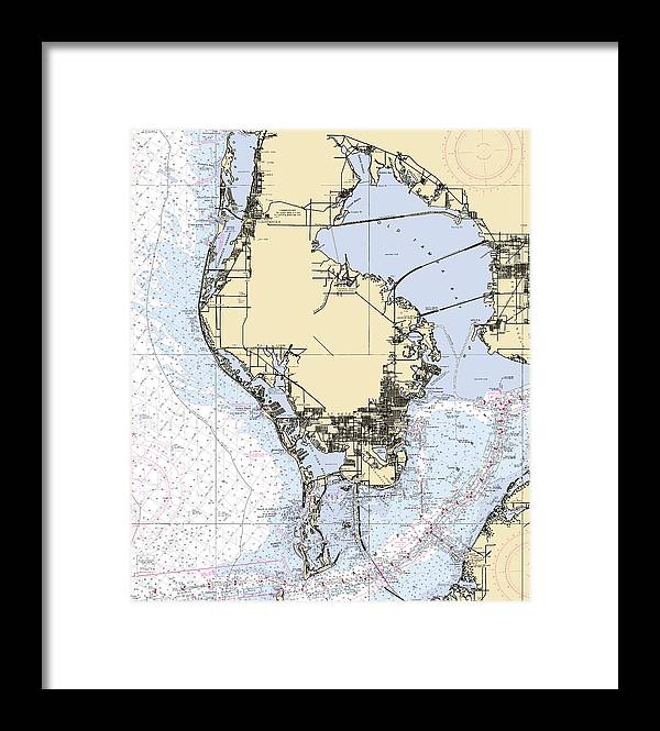 St-petersburg -florida Nautical Chart _v6 - Framed Print