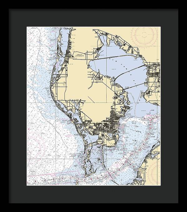 St-petersburg -florida Nautical Chart _v6 - Framed Print