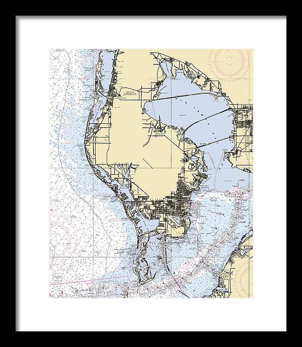 St-petersburg -florida Nautical Chart _v6 - Framed Print