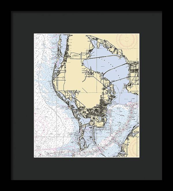 St-petersburg -florida Nautical Chart _v6 - Framed Print