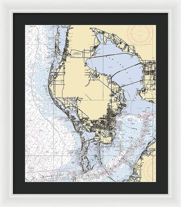 St-petersburg -florida Nautical Chart _v6 - Framed Print