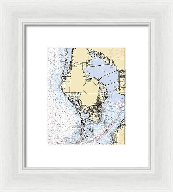 St-petersburg -florida Nautical Chart _v6 - Framed Print