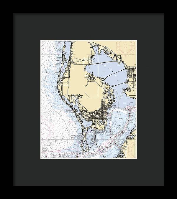 St-petersburg -florida Nautical Chart _v6 - Framed Print