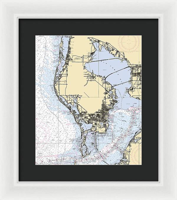 St-petersburg -florida Nautical Chart _v6 - Framed Print