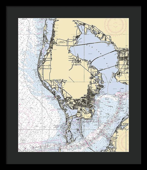 St-petersburg -florida Nautical Chart _v6 - Framed Print