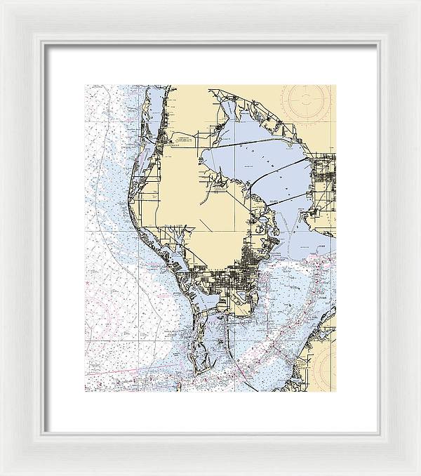 St-petersburg -florida Nautical Chart _v6 - Framed Print