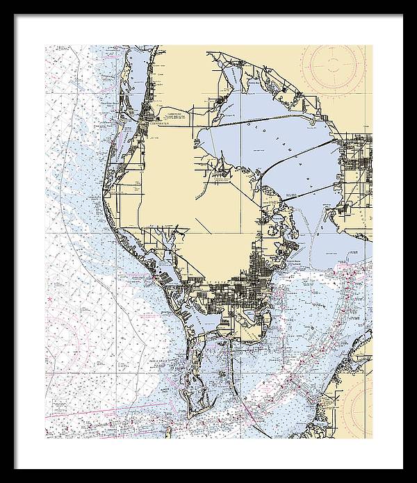 St-petersburg -florida Nautical Chart _v6 - Framed Print