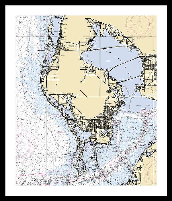 St-petersburg -florida Nautical Chart _v6 - Framed Print