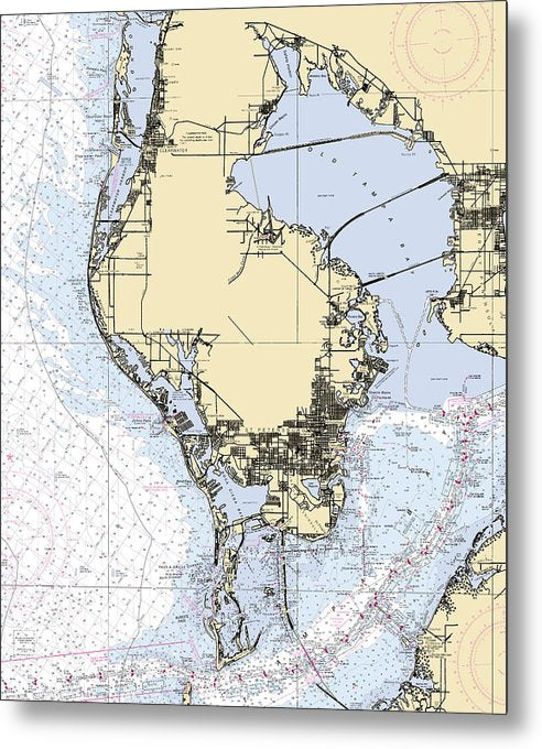 6.5" x 8" St-Petersburg -Florida Nautical Chart _V6 - Metal Print - SeaKoast