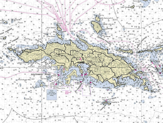 St Thomas Virgin Islands Nautical Chart Puzzle