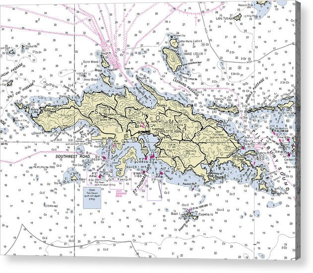 St Thomas Virgin Islands Nautical Chart  Acrylic Print