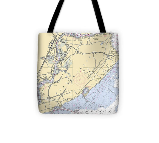 Staten Island New York Nautical Chart Tote Bag