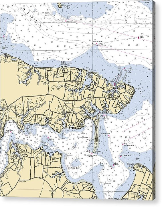 Stingray Point-Virginia Nautical Chart  Acrylic Print