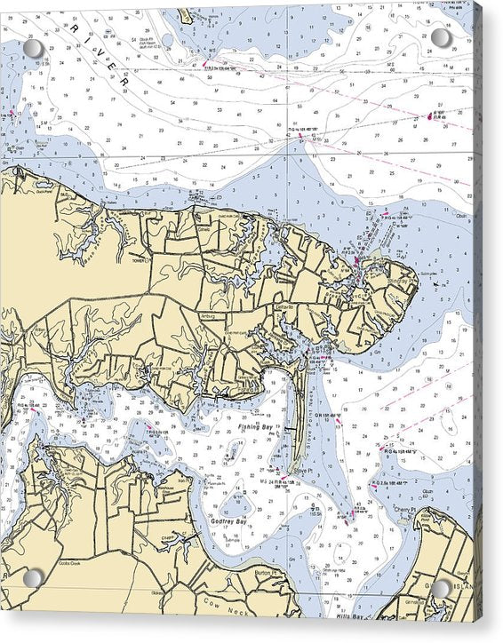 Stingray Point-virginia Nautical Chart - Acrylic Print